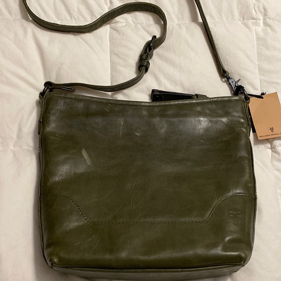 Frye Melissa small hobo bag leather adjustable strap olive green - Picture 5 of 12
